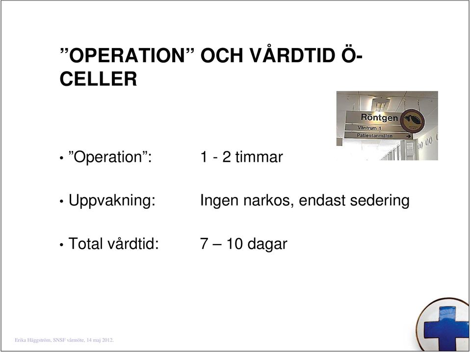 Total vårdtid: 1-2 timmar