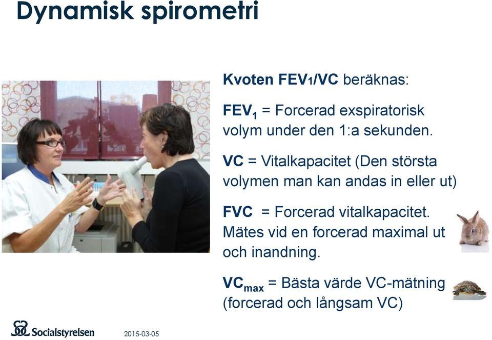 VC = Vitalkapacitet (Den största volymen man kan andas in eller ut) FVC =