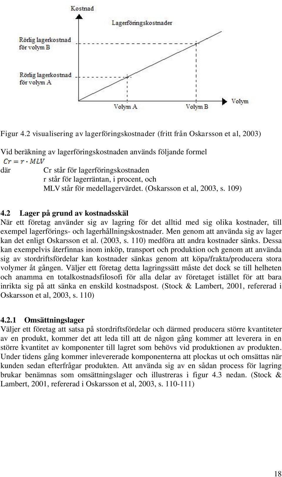 lagerräntan, i procent, och MLV står för medellagervärdet. (Oskarsson et al, 2003, s. 109) 4.