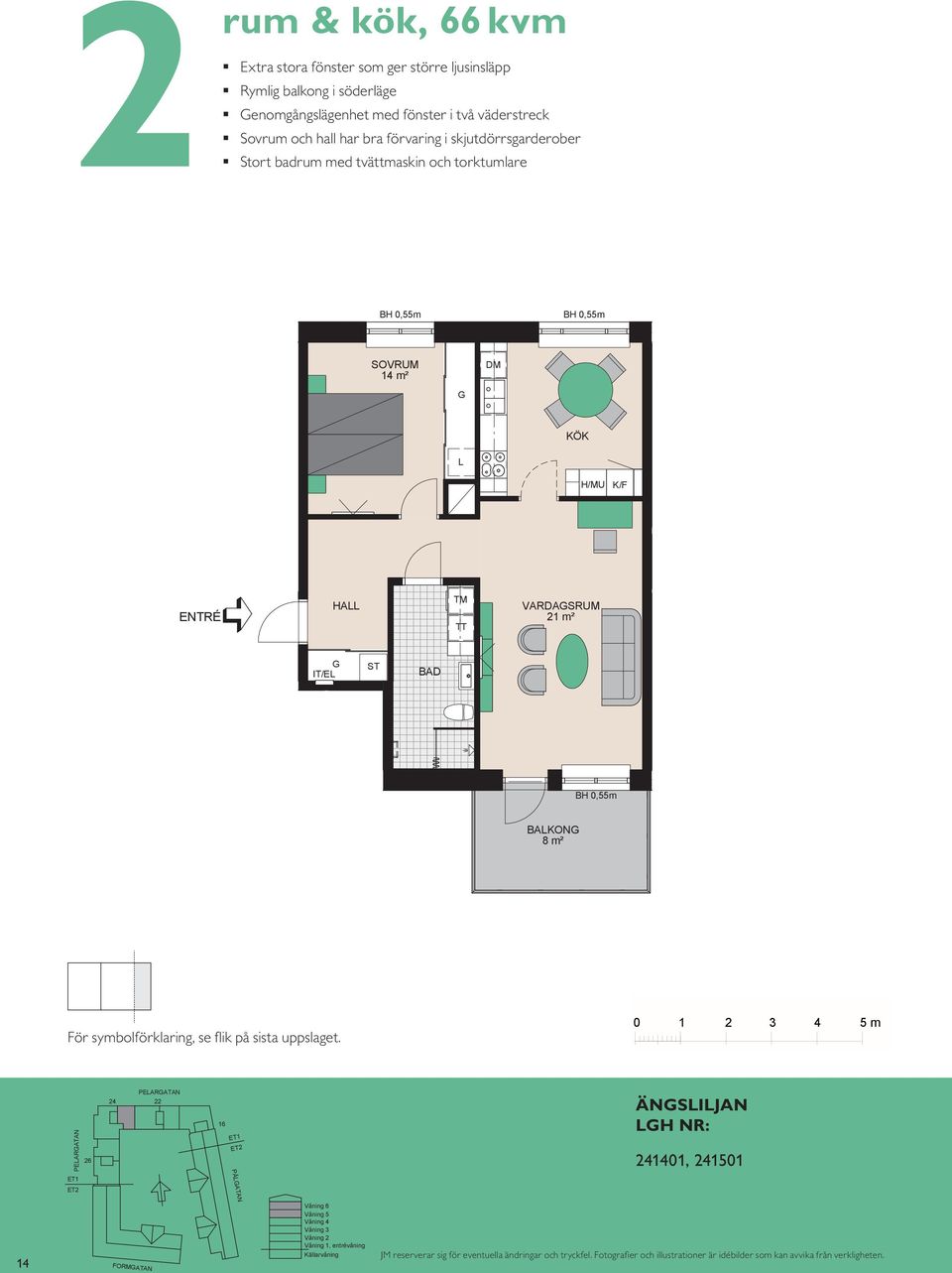 1 m² VARDASRUM IT/E S HA E/IT BAO BAO BH 0,55m m² PEARATA ör symbolförklaring, se flik på sista uppslaget.