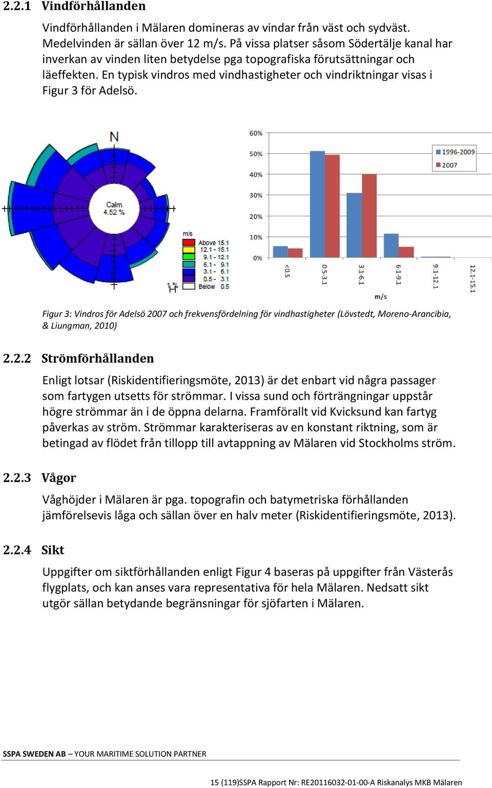 En typisk vindros med vindhastigheter och vindriktningar visas i Figur 3 för Adelsö.