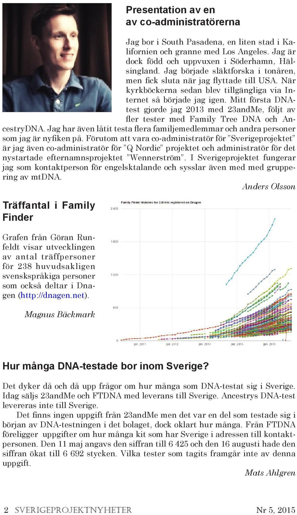 Mitt första DNAtest gjorde jag 2013 med 23andMe, följt av fler tester med Family Tree DNA och AncestryDNA. Jag har även låtit testa flera familjemedlemmar och andra personer som jag är nyfiken på.