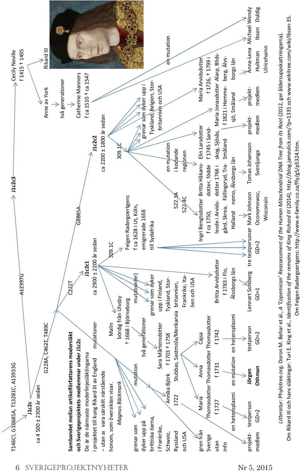 modersläkt C222T och Sverigeprojektets medlemmar under J1c2c G8865A Catherine Manners De är de närmaste moderlinjesläktingarna J1c2c1 f ca 1510 ca 1547 i projektet till kung Rikard III av England