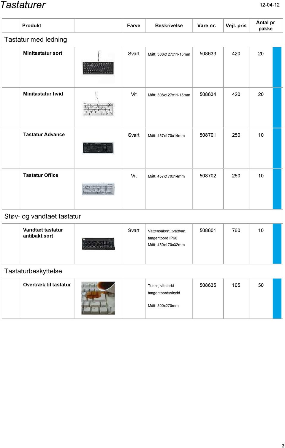 8702 2 10 Støv- og vandtaet tastatur Vandtæt tastatur antibakt.