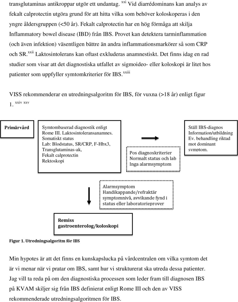 Provet kan detektera tarminflammation (och även infektion) väsentligen bättre än andra inflammationsmarkörer så som CRP och SR. xxii Laktosintolerans kan oftast exkluderas anamnestiskt.