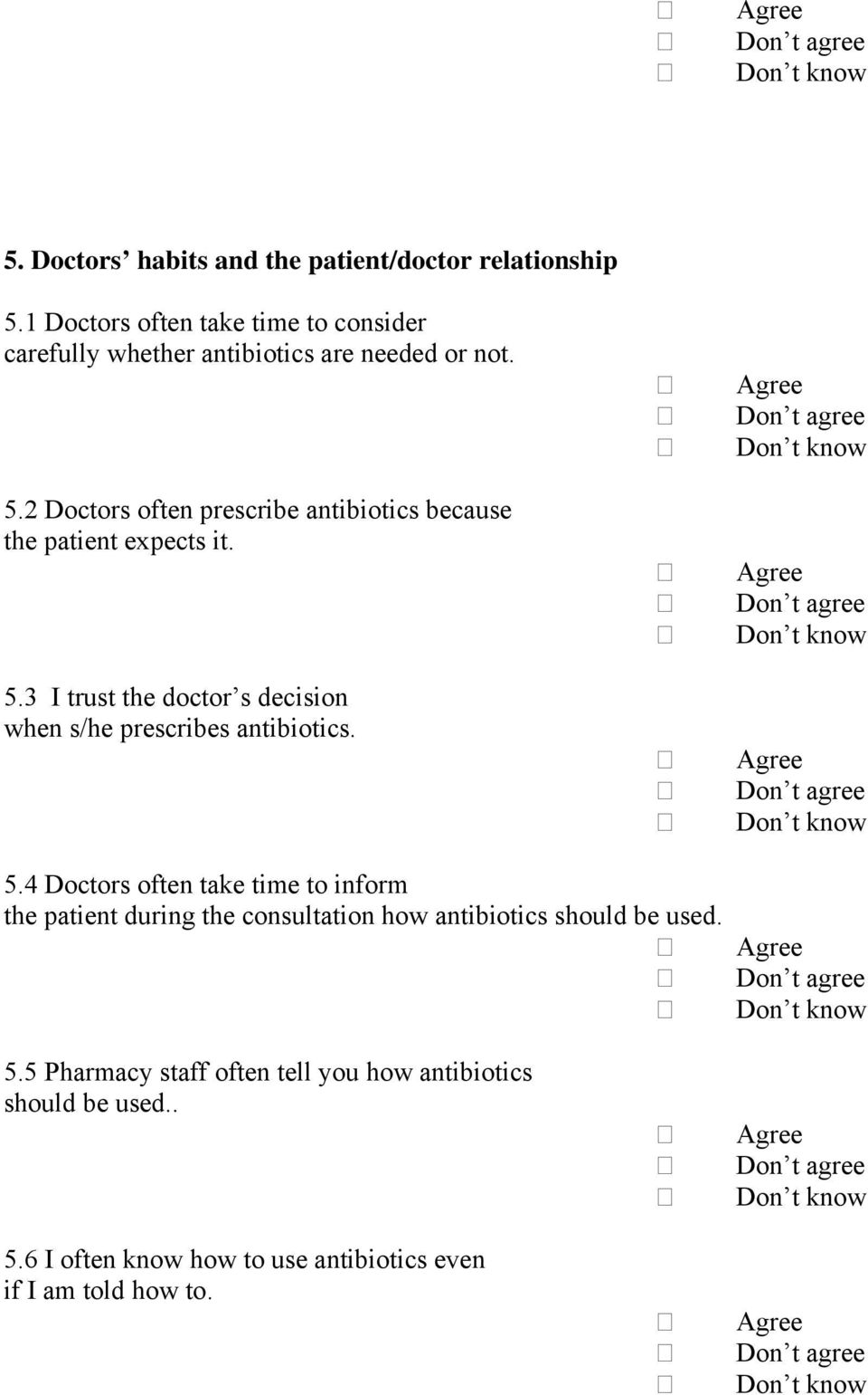 2 Doctors often prescribe antibiotics because the patient expects it. 5.