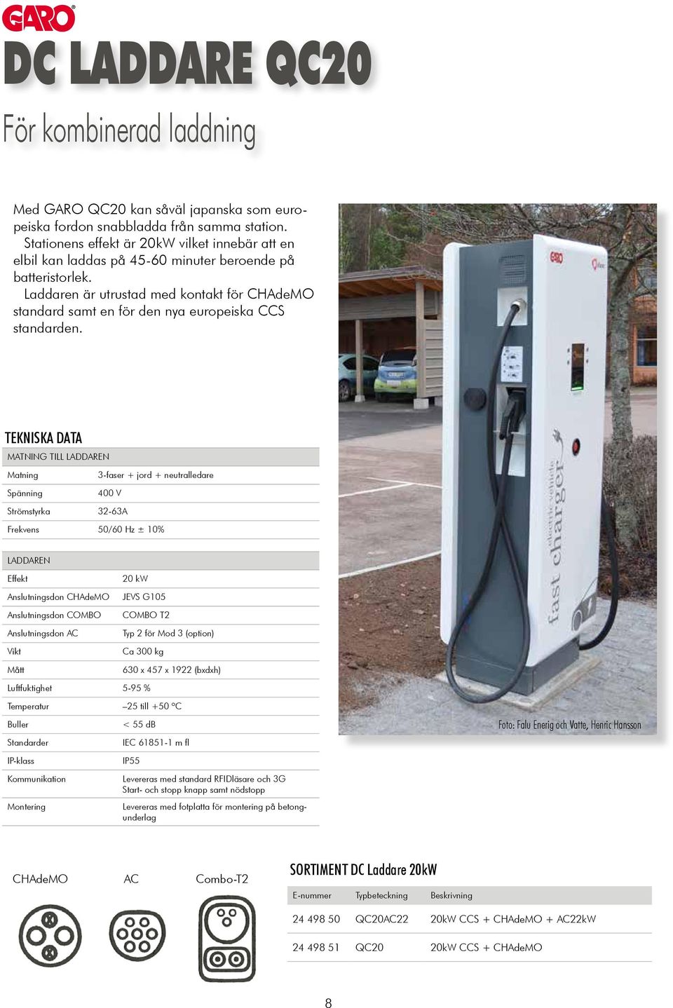 Laddaren är utrustad med kontakt för CHAdeMO standard samt en för den nya europeiska CCS standarden.