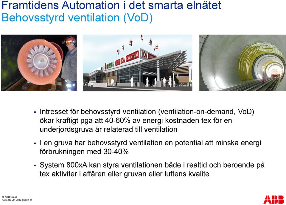 behovsstyrd ventilation en potential att minska energi förbrukningen med 30-40% System 800xA kan styra