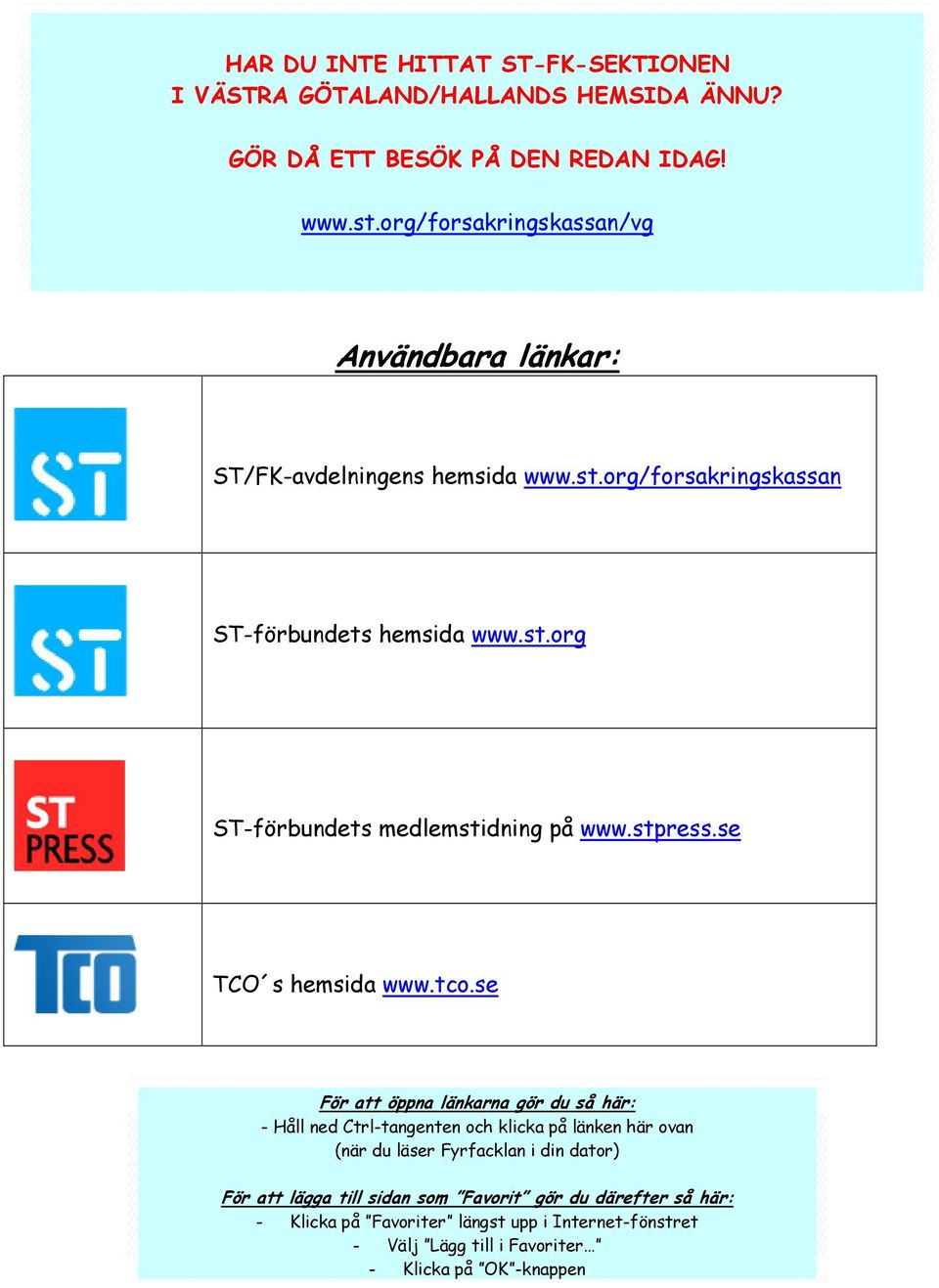 stpress.se TCO s hemsida www.tco.