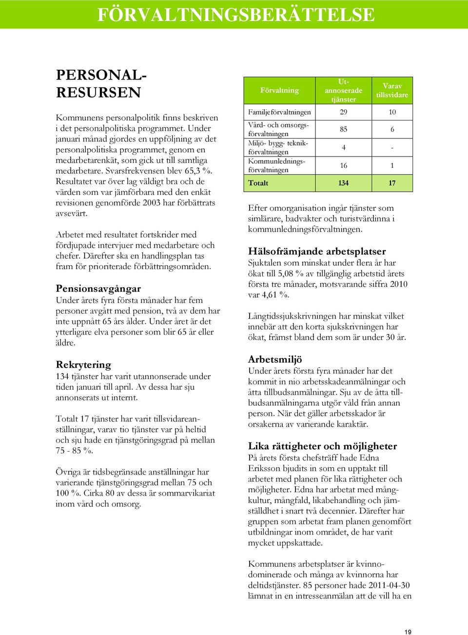 Resultatet var över lag väldigt bra och de värden som var jämförbara med den enkät revisionen genomförde 2003 har förbättrats avsevärt.