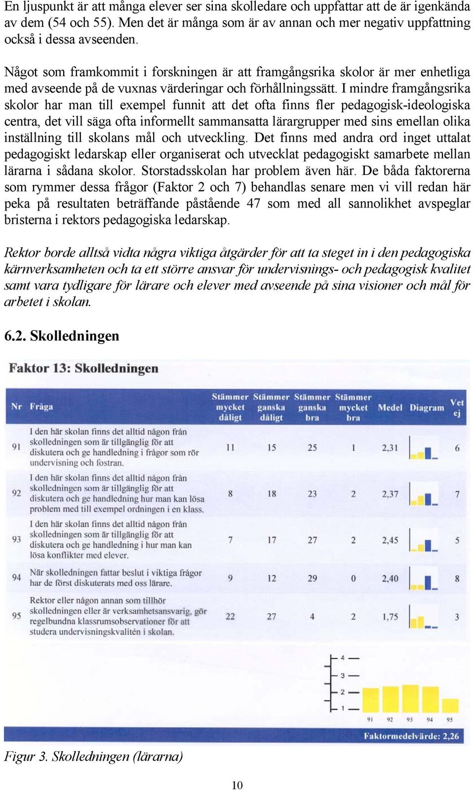 I mindre framgångsrika skolor har man till exempel funnit att det ofta finns fler pedagogisk-ideologiska centra, det vill säga ofta informellt sammansatta lärargrupper med sins emellan olika