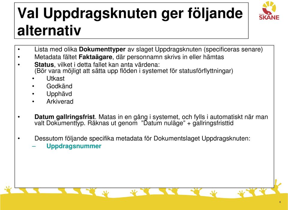 systemet för statusförflyttningar) Utkast Godkänd Upphävd Arkiverad Datum gallringsfrist.