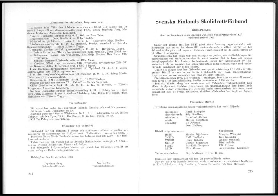 PG-ledarkurs på Lillsved, Sverige. 5.-5. 6. - obsen-atör Maja Hulden. Rörelse.musik-koreografi -6. 6., Stensund, Sverige, anordnad av Svenska Gymnastikförbundet - ledare Hjördis Trygge.