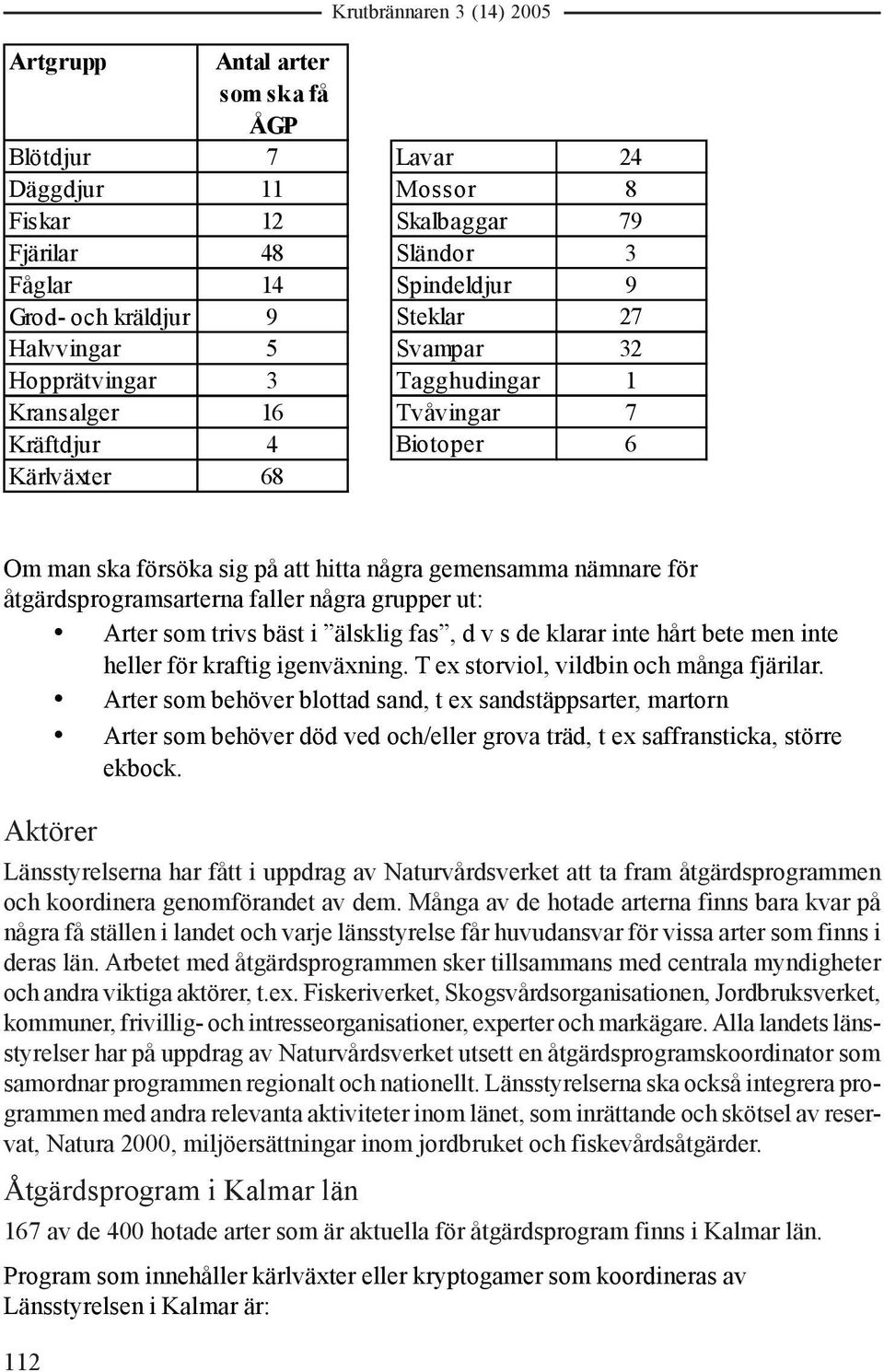 grupper ut: Arter som trivs bäst i älsklig fas, d v s de klarar inte hårt bete men inte heller för kraftig igenväxning. T ex storviol, vildbin och många fjärilar.