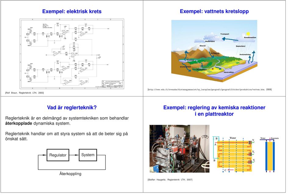 Reglerteknik är en delmängd av systemtekniken som beandlar återkopplade dynamiska system.