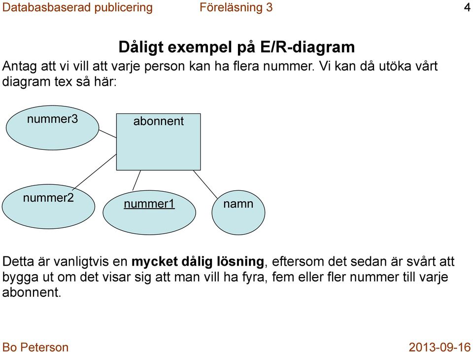 Vi kan då utöka vårt diagram tex så här: nummer3 abonnent nummer2 nummer1 Detta är