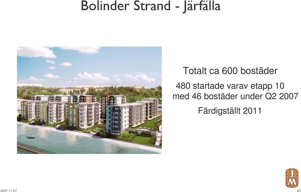 etapp 10 med 46 bostäder under Q2