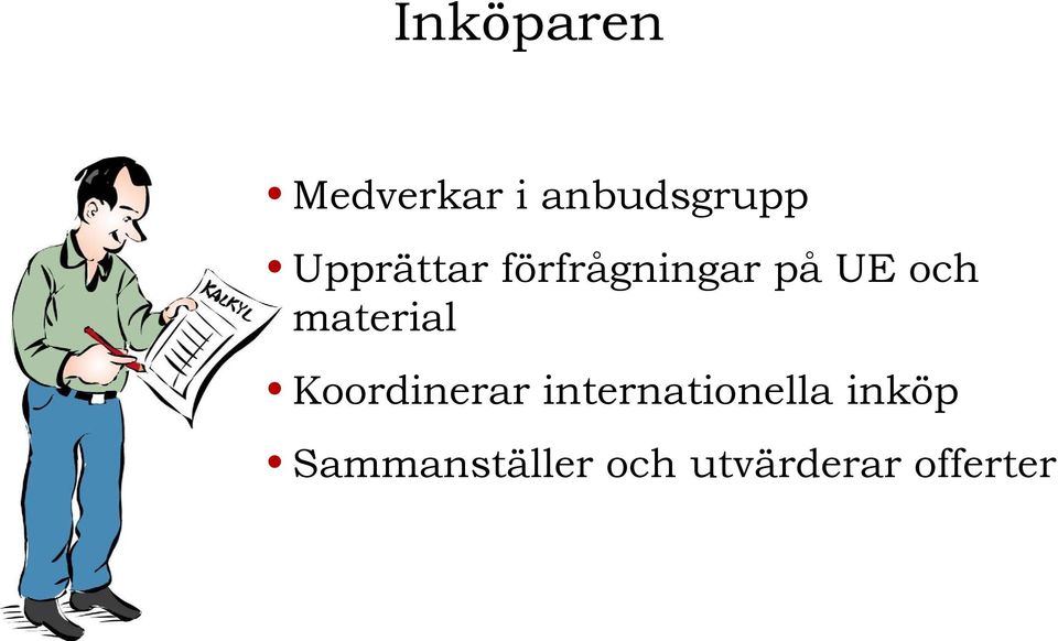 material Koordinerar internationella