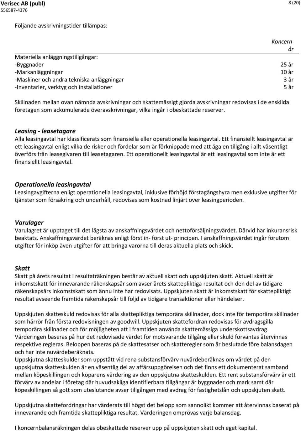 ingår i obeskattade reserver. Leasing - leasetagare Alla leasingavtal har klassificerats som finansiella eller operationella leasingavtal.