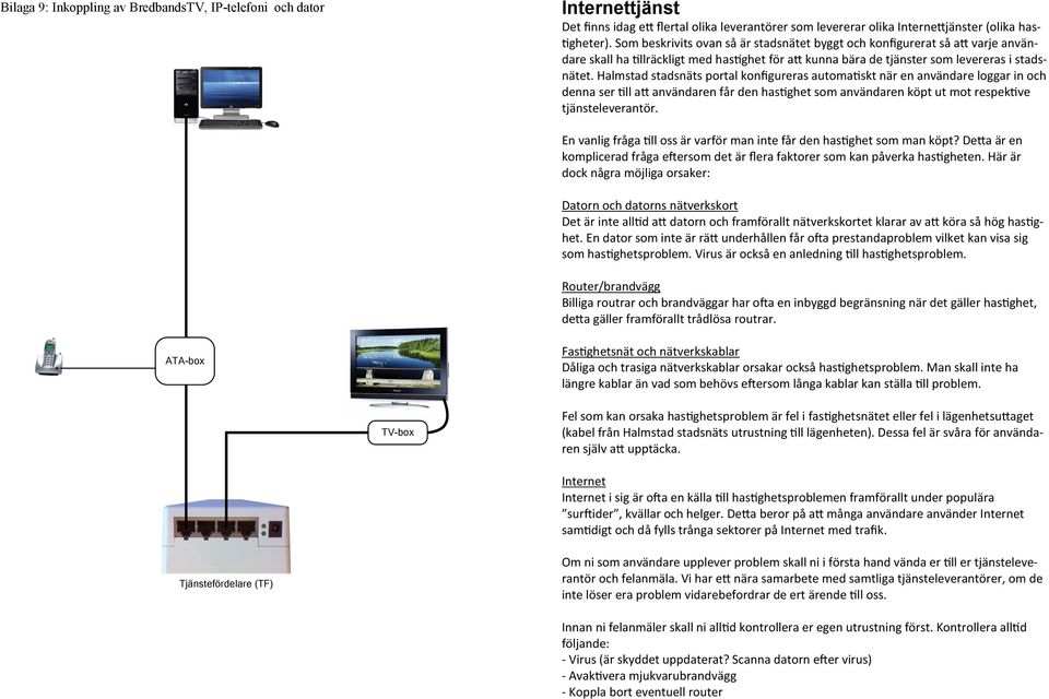 Halmstad stadsnäts portal konfigureras automatiskt när en användare loggar in och denna ser till att användaren får den hastighet som användaren köpt ut mot respektive tjänsteleverantör.