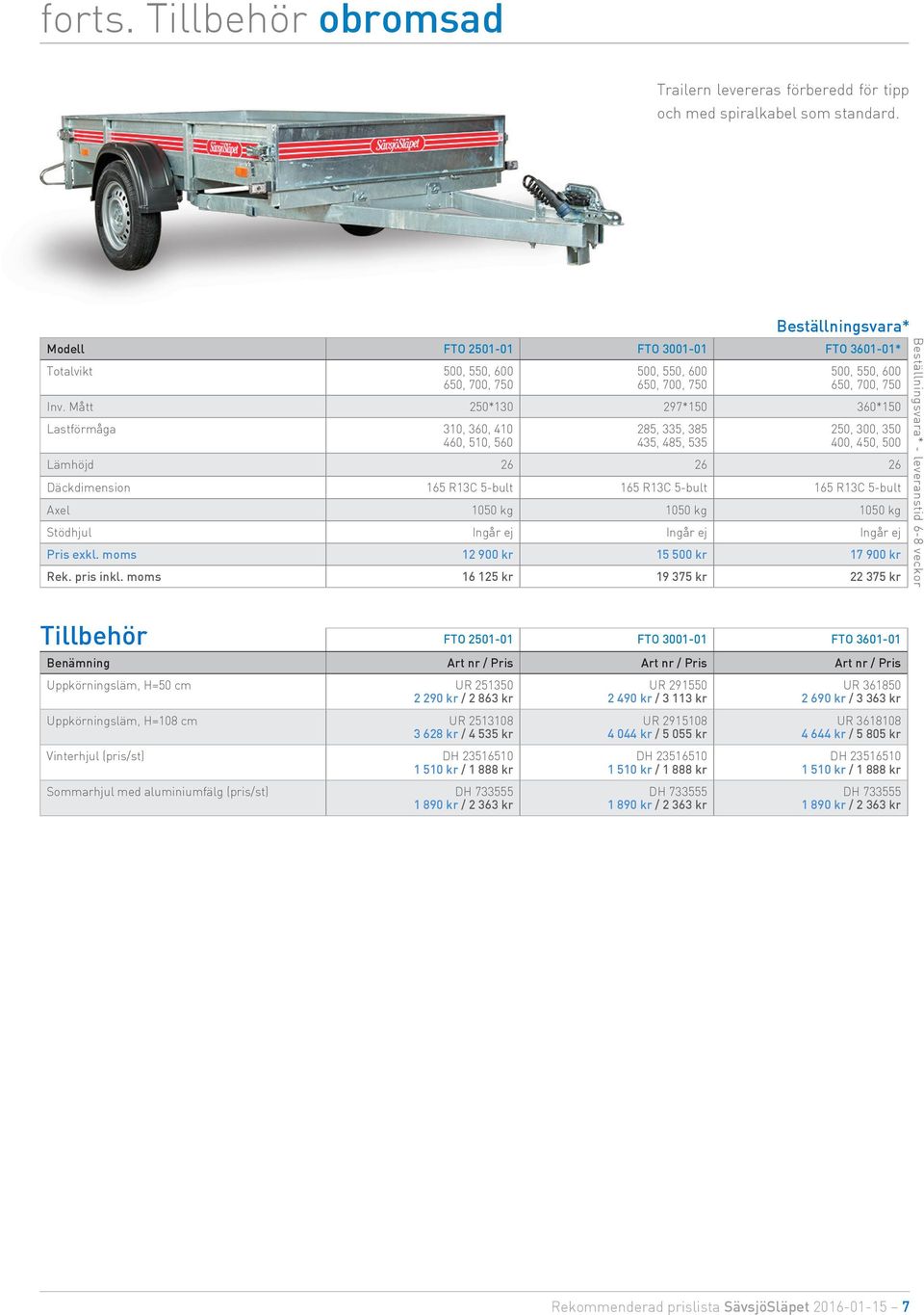 5-bult 165 R13C 5-bult Axel 1050 kg 1050 kg 1050 kg Stödhjul Ingår ej Ingår ej Ingår ej Pris exkl. moms 12 900 kr 15 500 kr 17 900 kr Rek. pris inkl.