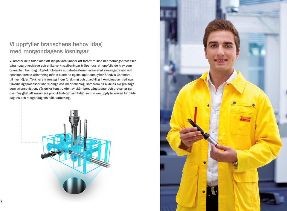 Högteknologiska substratmaterial, avancerad skäreggsdesign och spånkanalernas utformning märks bland de egenskaper som lyfter Sandvik Coromant till nya höjder.