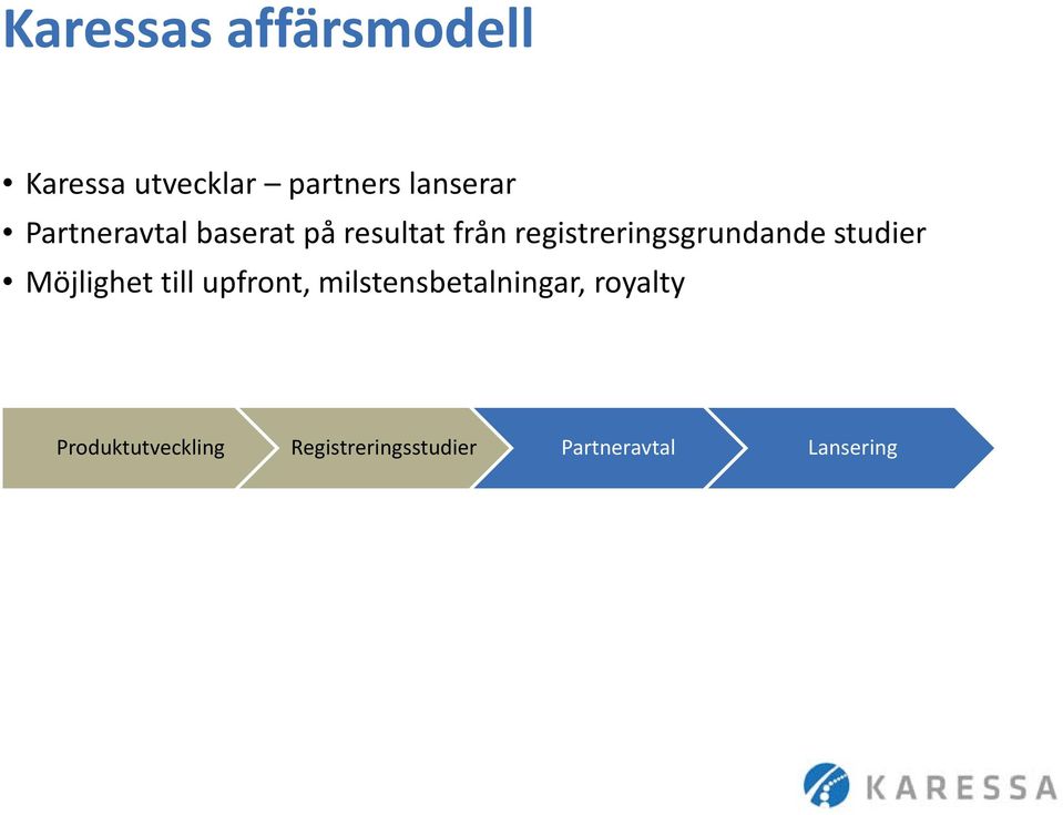 studier Möjlighet till upfront, milstensbetalningar, royalty