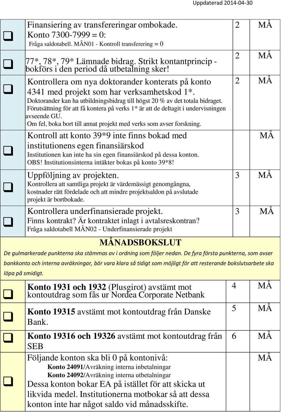 Doktorander kan ha utbildningsbidrag till högst 20 % av det totala bidraget. Förutsättning för att få kontera på verks 1* är att de deltagit i undervisningen avseende GU.