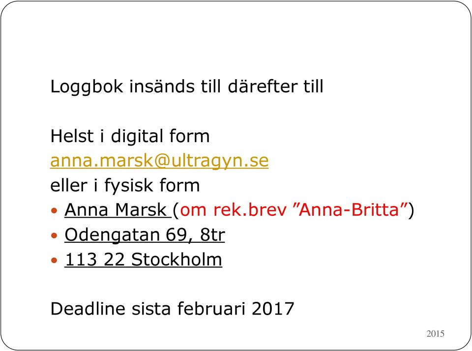 se eller i fysisk form Anna Marsk (om rek.