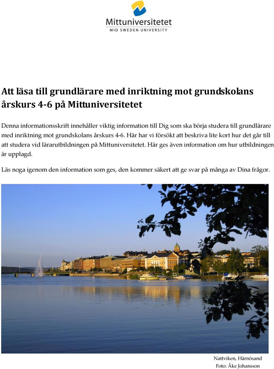 Här har vi försökt att beskriva lite kort hur det går till att studera vid lärarutbildningen på Mittuniversitetet.