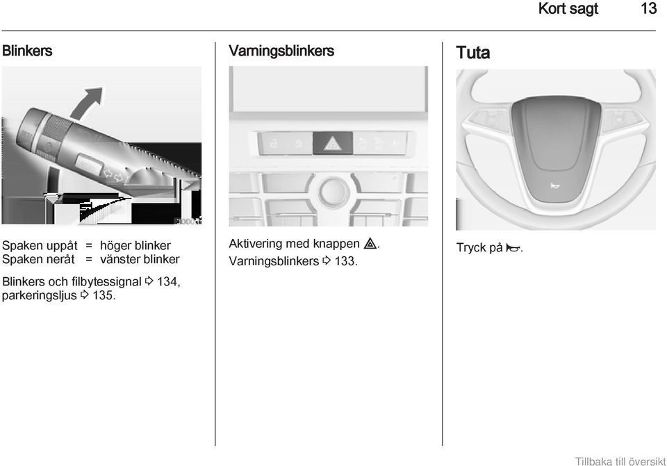 Blinkers och filbytessignal 3 134, parkeringsljus 3