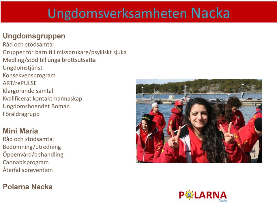 ART/rePULSE Klargörande samtal Kvalificerat kontaktmannaskap Ungdomsboendet Boman Föräldragrupp