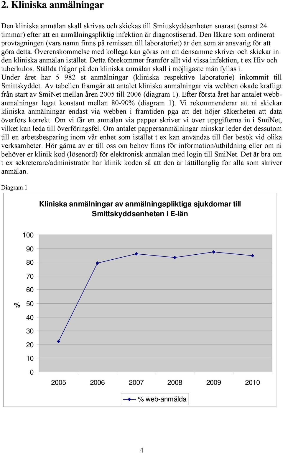 Överenskommelse med kollega kan göras om att densamme skriver och skickar in den kliniska anmälan istället. Detta förekommer framför allt vid vissa infektion, t ex Hiv och tuberkulos.