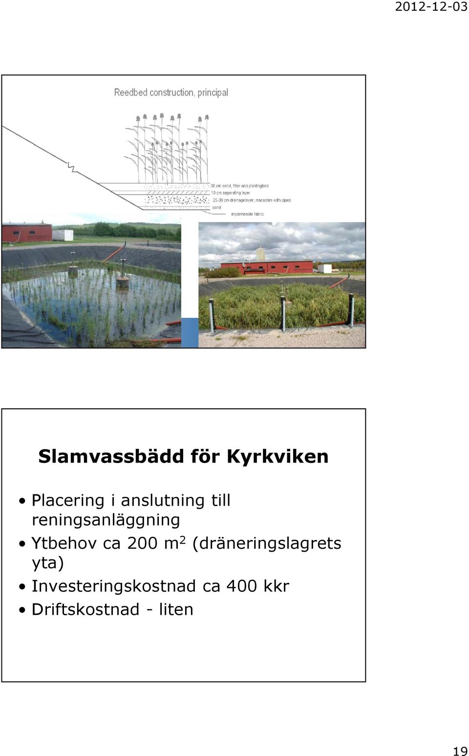 ca 200 m 2 (dräneringslagrets yta)