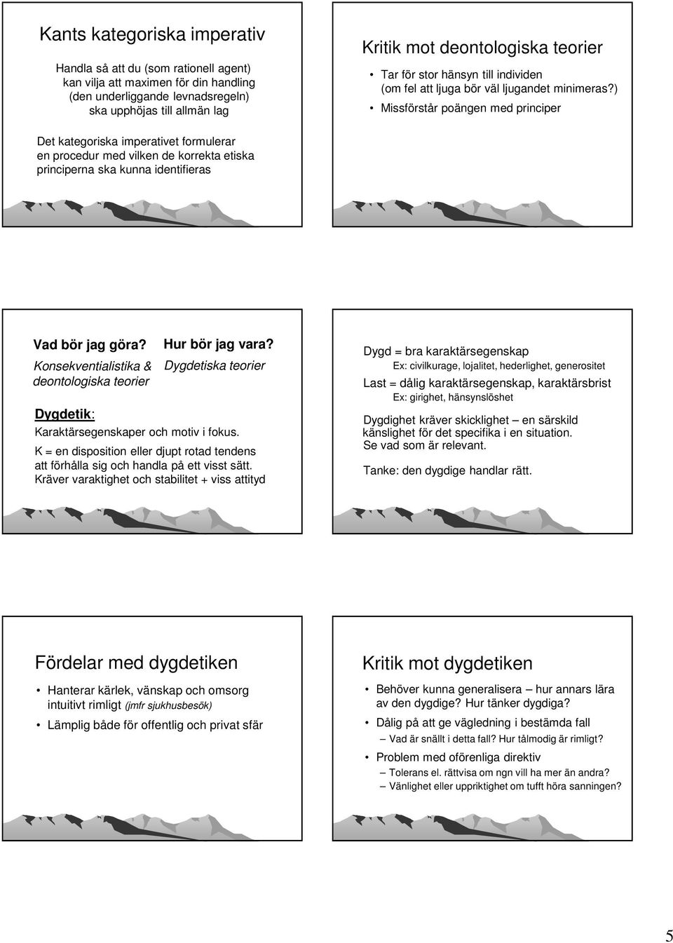 ) Missförstår poängen med principer Det kategoriska imperativet formulerar en procedur med vilken de korrekta etiska principerna ska kunna identifieras Vad bör jag göra?