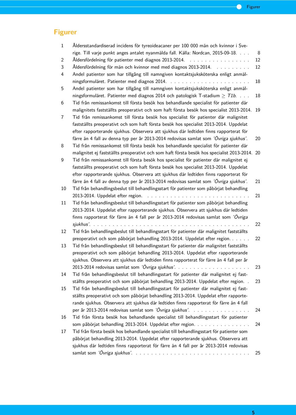 ......... 12 4 Andel patienter som har tillgång till namngiven kontaktsjuksköterska enligt anmälningsformuläret. Patienter med diagnos.