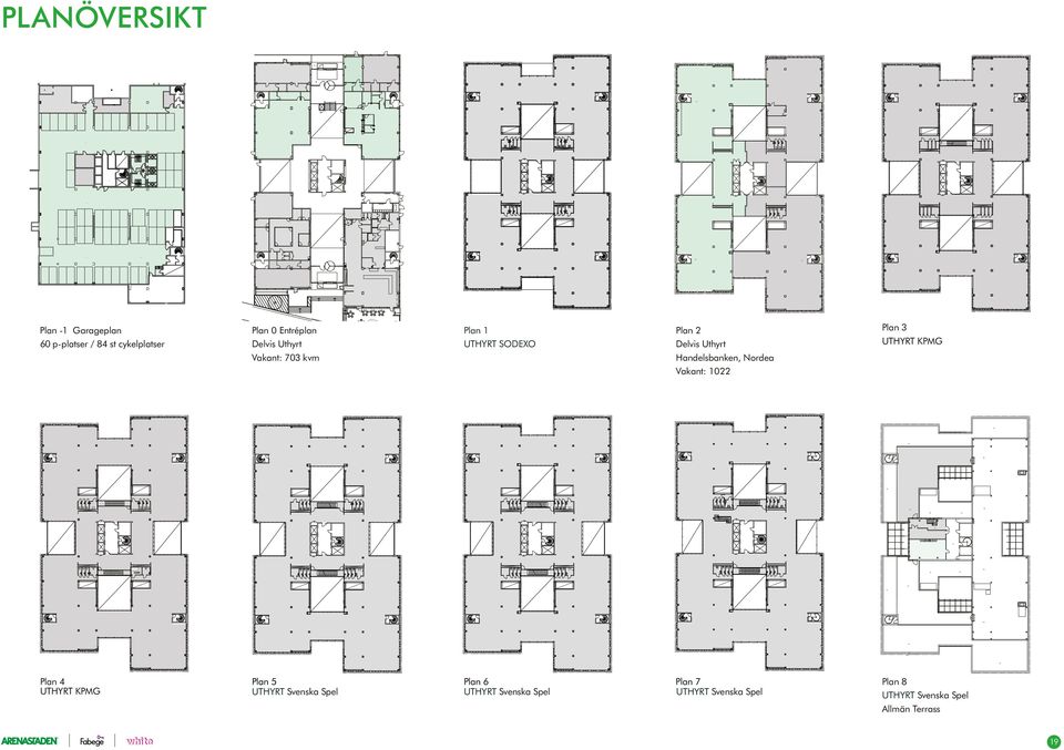 Uthyrt Handelsbanken, Nordea Vakant: 1022 Plan 3 UTHYRT KPMG Plan 4 Plan 5 Plan 6 Plan 7 Plan 8