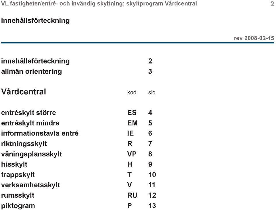 informationstavla entré IE 6 riktningsskylt R 7 våningsplansskylt VP 8