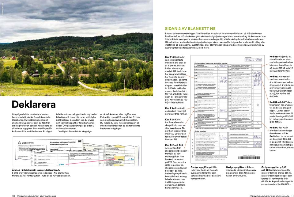 Här görs även andra skattemässiga justeringar såsom avdrag för tidigare års underskott, uttag eller insättning på skogskonto, avsättningar eller återföringar från periodiseringsfonder, avstämning av