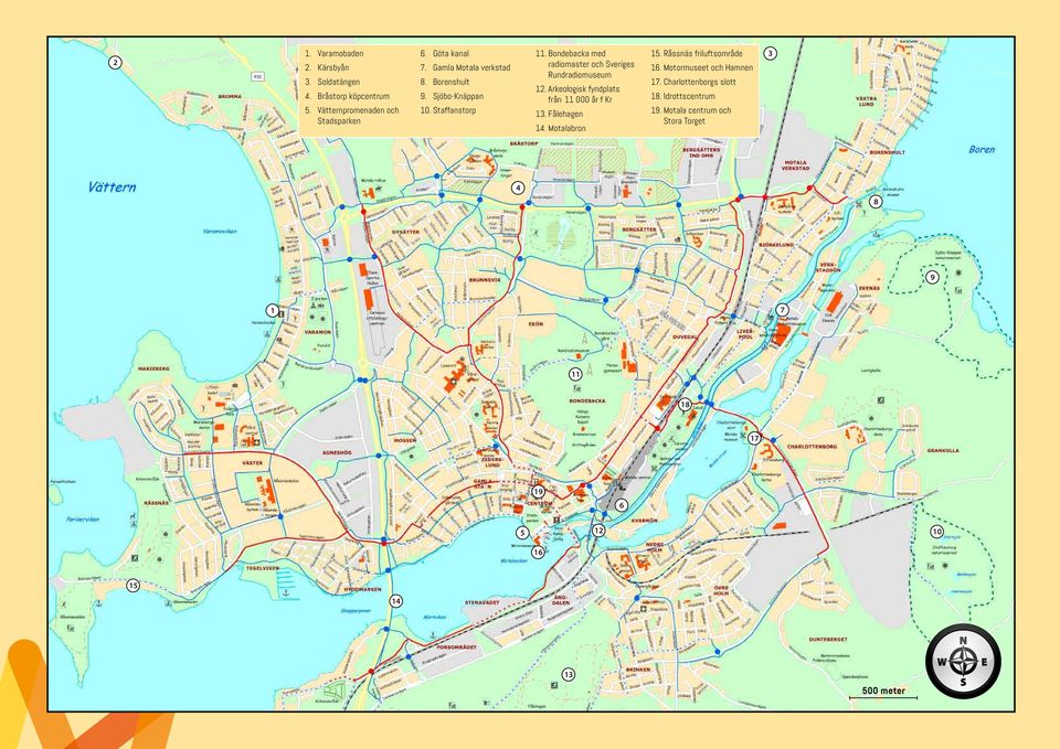 Bondebacka med radiomaster och Sveriges Rundradiomuseum 12. Arkeologisk fyndplats från 11 000 år f Kr 13. Fålehagen 14.