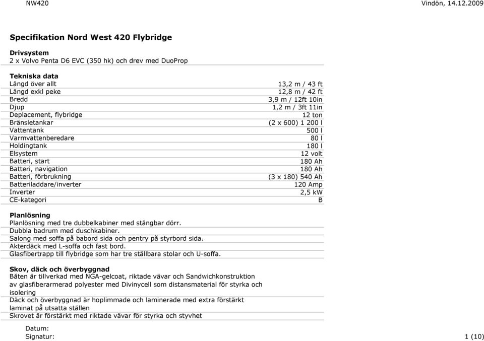 1,2 m / 3ft 11in 12 ton (2 x 600) 1 200 l 500 l 80 l 180 l 12 volt 180 Ah 180 Ah (3 x 180) 540 Ah 120 Amp 2,5 kw B Planlösning Planlösning med tre dubbelkabiner med stängbar dörr.