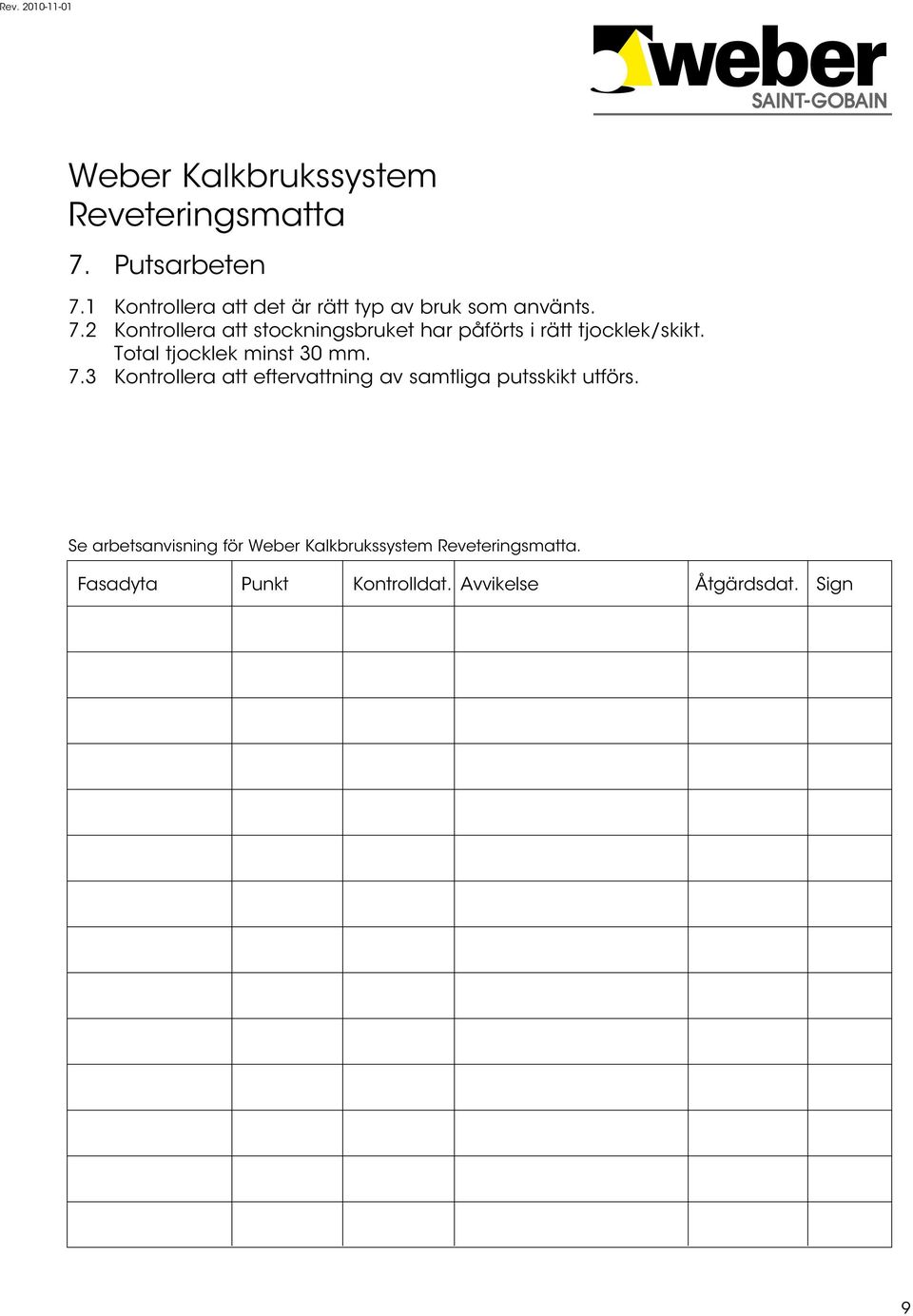 2 Kontrollera att stockningsbruket har påförts i rätt