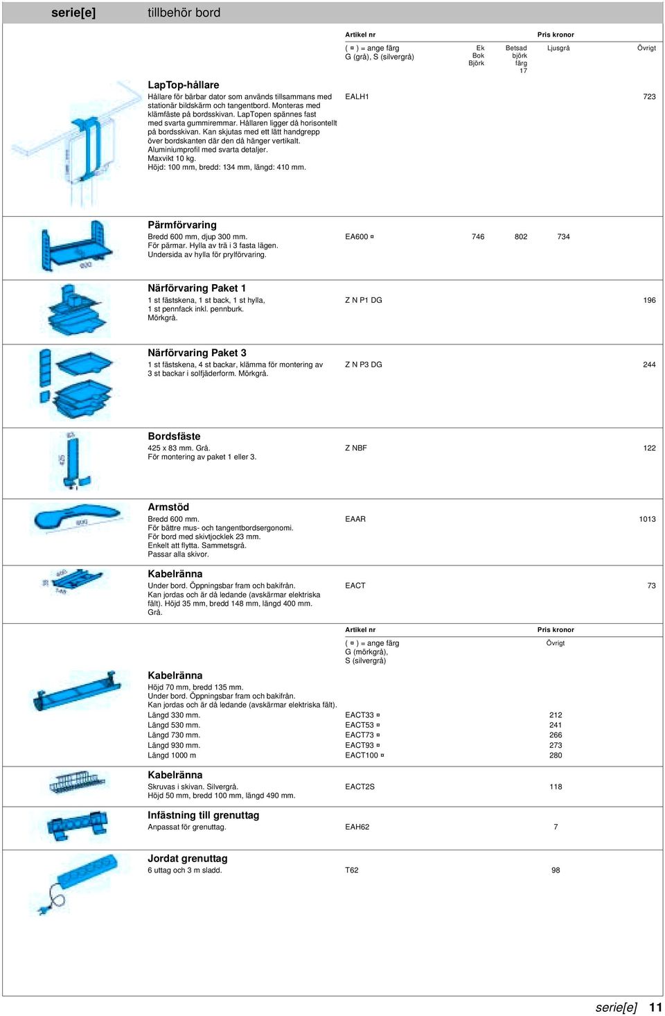 Aluminiumprofil med svarta detaljer. Maxvikt 10 kg. Höjd: 100 mm, bredd: 134 mm, längd: 410 mm.