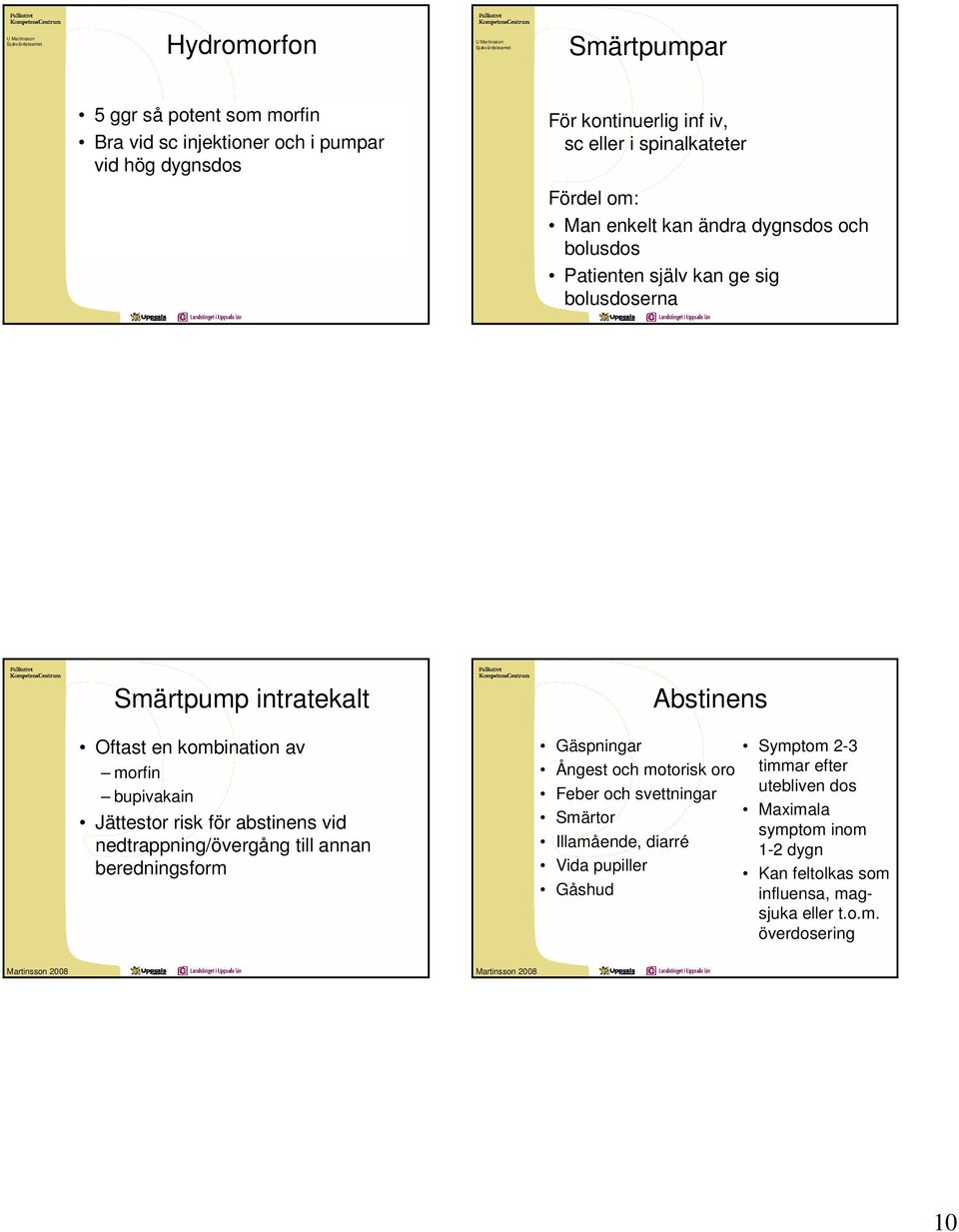 Jättestor risk för abstinens vid nedtrappning/övergång till annan beredningsform Gäspningar Symptom 2-3 Ångest och motorisk oro timmar efter Feber och