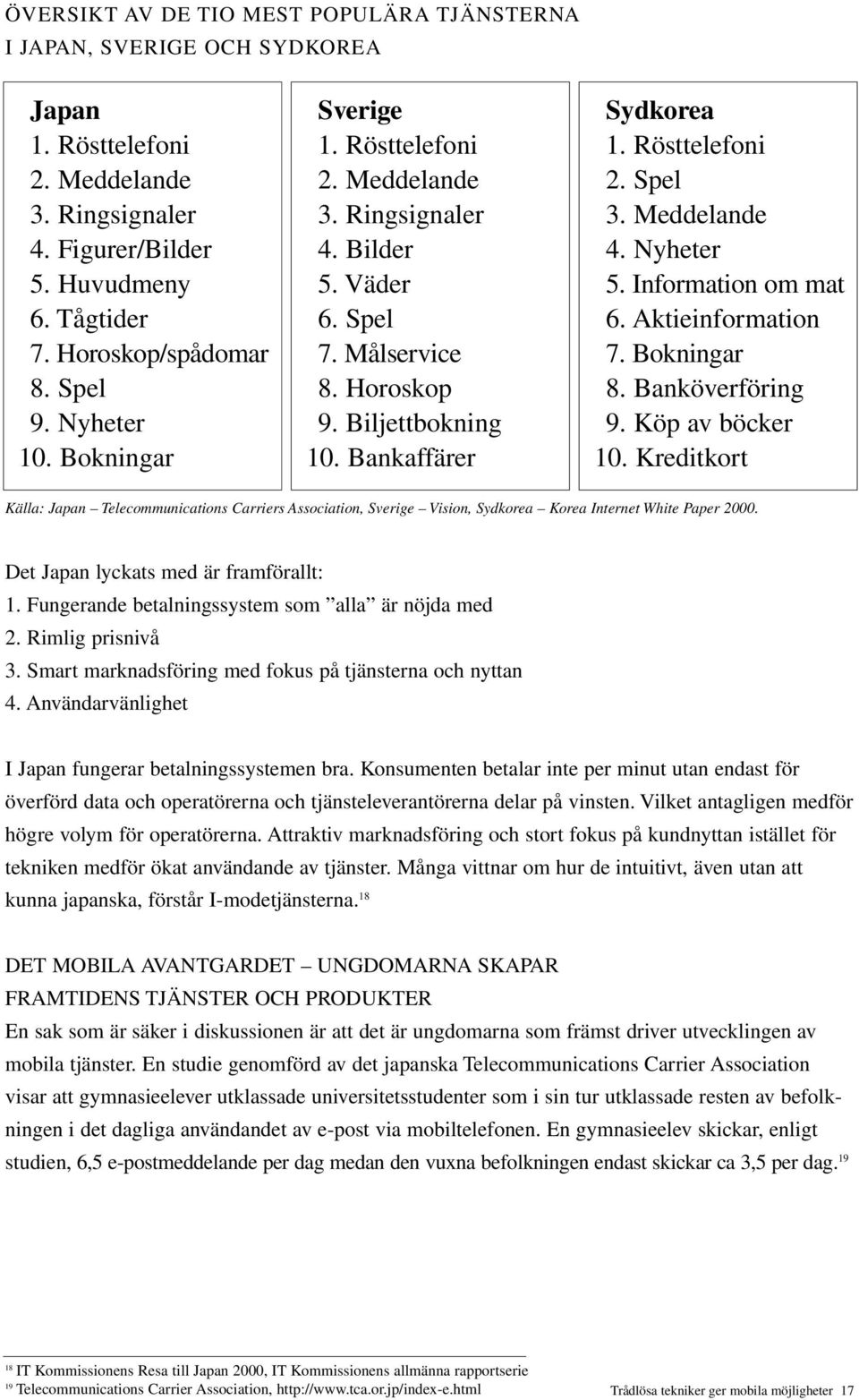 Meddelande 4. Nyheter 5. Information om mat 6. Aktieinformation 7. Bokningar 8. Banköverföring 9. Köp av böcker 10.