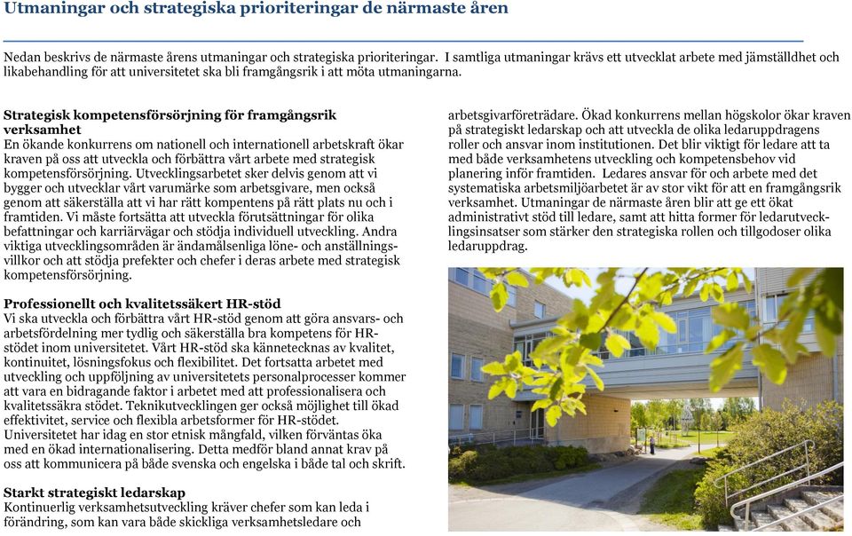 Strategisk kompetensförsörjning för framgångsrik verksamhet En ökande konkurrens om nationell och internationell arbetskraft ökar kraven på oss att utveckla och förbättra vårt arbete med strategisk