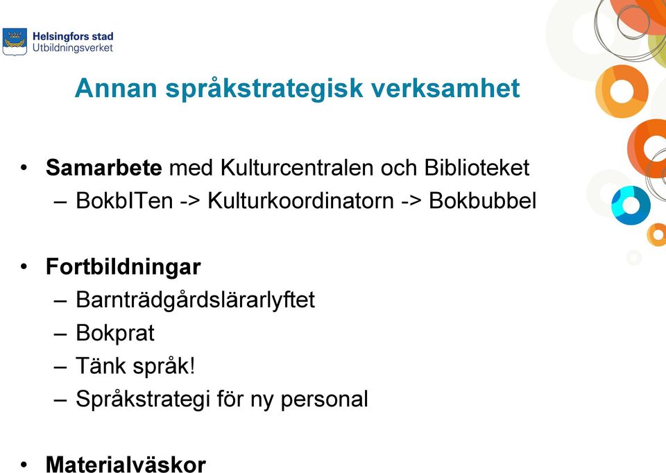 Kulturkoordinatorn -> Bokbubbel Fortbildningar