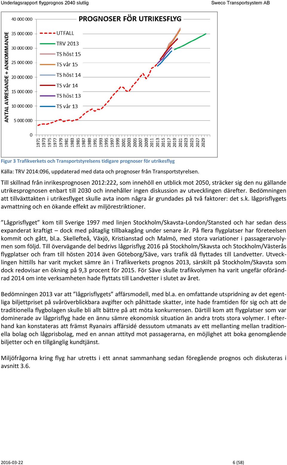 Bedömningen att tillväxttakten i utrikesflyget skulle avta inom några år grundades på två faktorer: det s.k. lågprisflygets avmattning och en ökande effekt av miljörestriktioner.