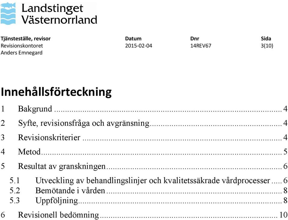 ..5 5 Resultat av granskningen...6 5.