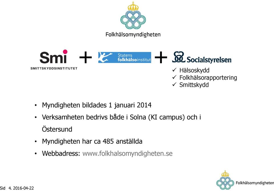 Solna (KI campus) och i Östersund Myndigheten har ca